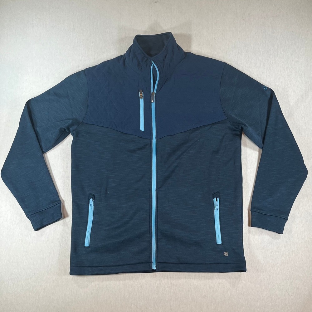 FootJoy ThermoSeries Hybrid Golf Jacket Mens XL Navy Full Zip Quilted "R" Sleeve